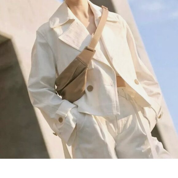 VINCE NWT Linen Cotton Double Breasted Lapel Twill Jacket Off-White size XS - Picture 1 of 10